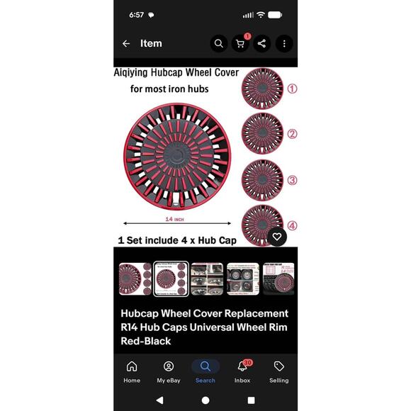 4 - 14" Hubcap Wheel Cover Replacement * new* - Picture 5 of 7